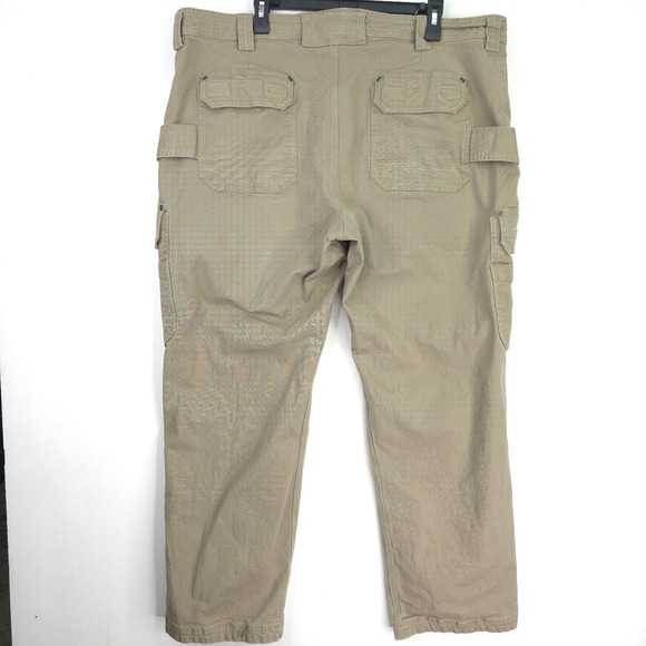 Duluth Trading Co. Flex Fire Hose Relaxed Fit Khaki Cargo Pants Men's Size 42x30 - Picture 11 of 16